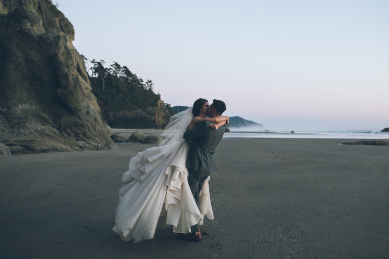 Hug Point Oregon Beach Wedding Sunset Shoot Aniko