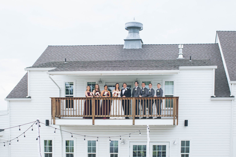 oswego-hills-winery-vineyard-wedding-oregon-portland wedding party on balcony