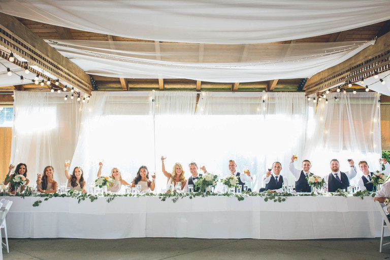 head table wedding party reserve golf course vineyard oregon photography