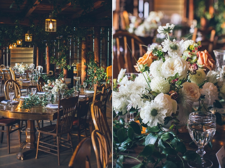 vintage wedding rentals with swoon floral design for tin roof barn wedding