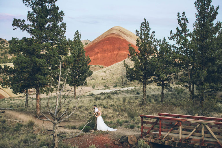 bride and groom painted hills photos