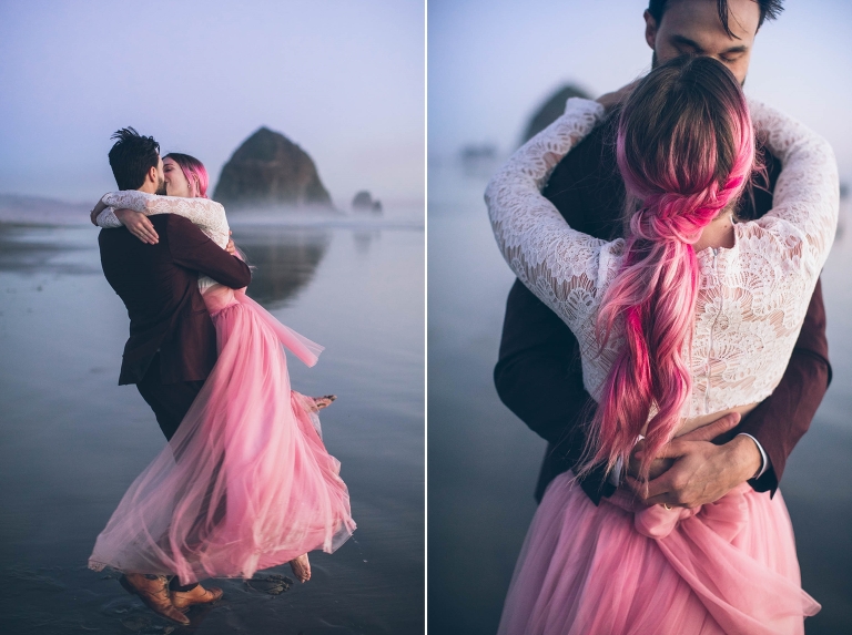 blossom and beauty hair and makeup for wedding cannon beach elopement